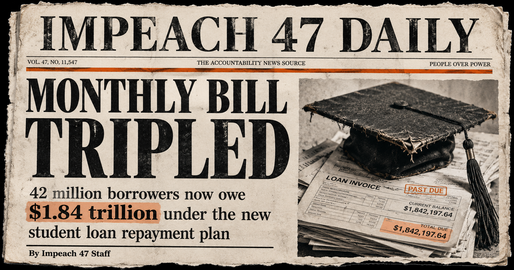42 Million Borrowers Owe $1.84 Trillion. The New Repayment Plan Tripled Their Monthly Bill.