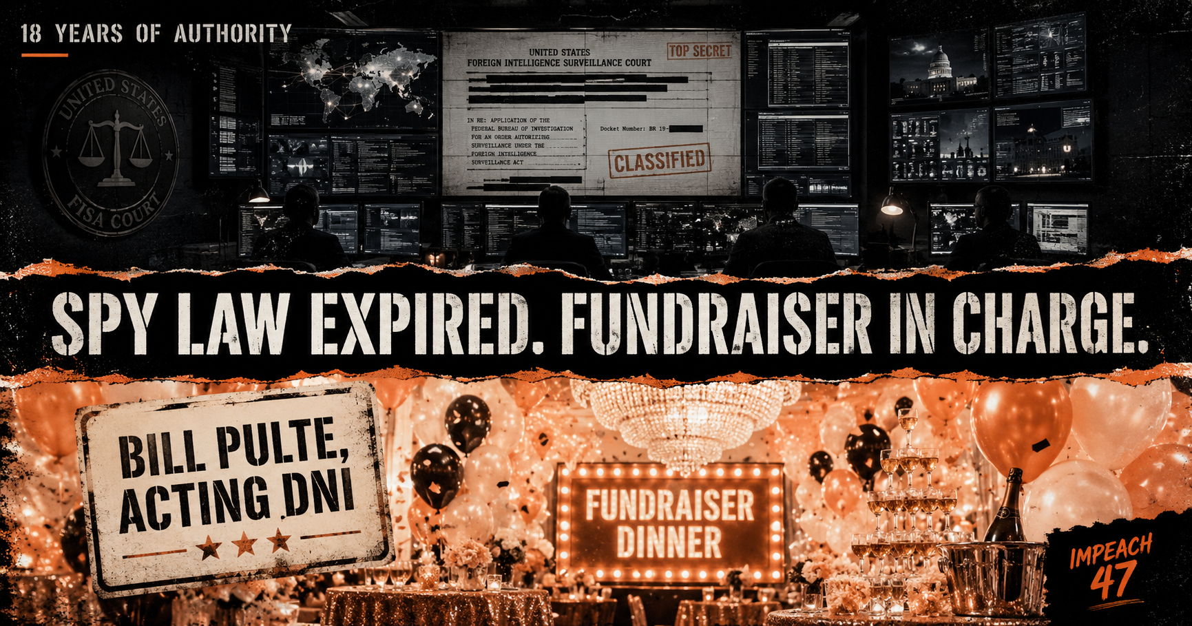 House Lets a Spy Law Die for the First Time in 18 Years. Trump Put a Fundraiser in Charge of Intelligence.