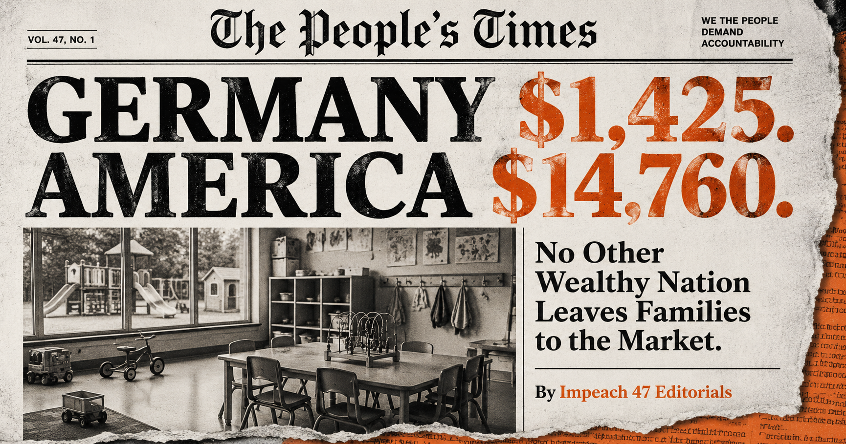 In Germany, Childcare Costs $1,425 a Year. In the U.S., It Averages $14,760.
