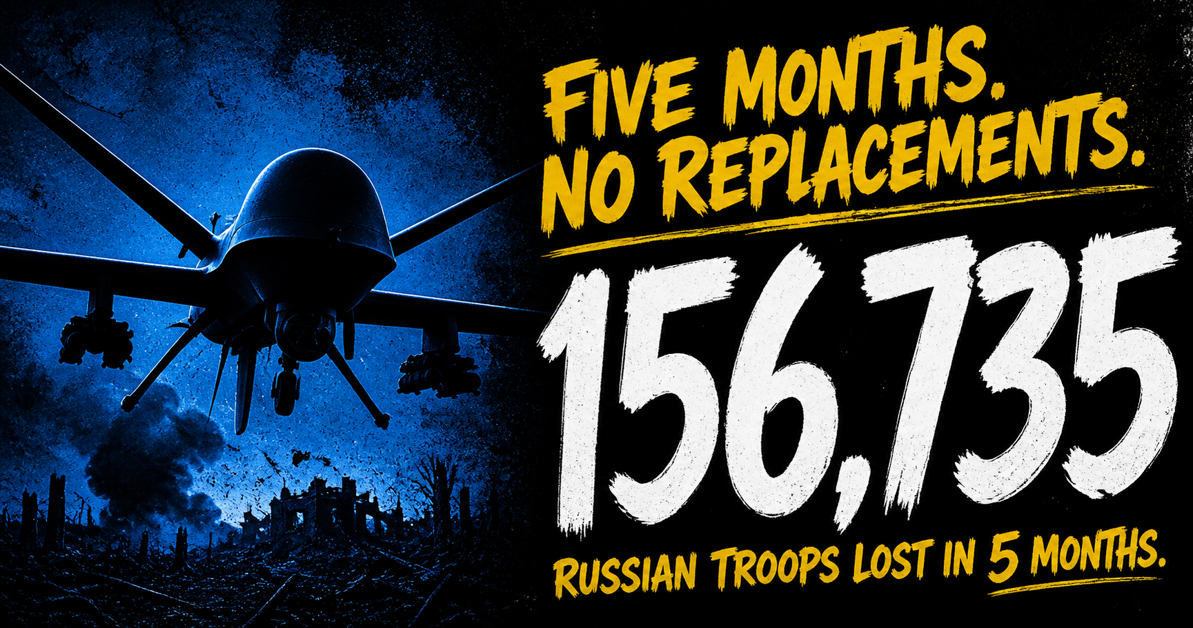 Russia Has Lost More Troops Than It Can Replace for Five Consecutive Months
