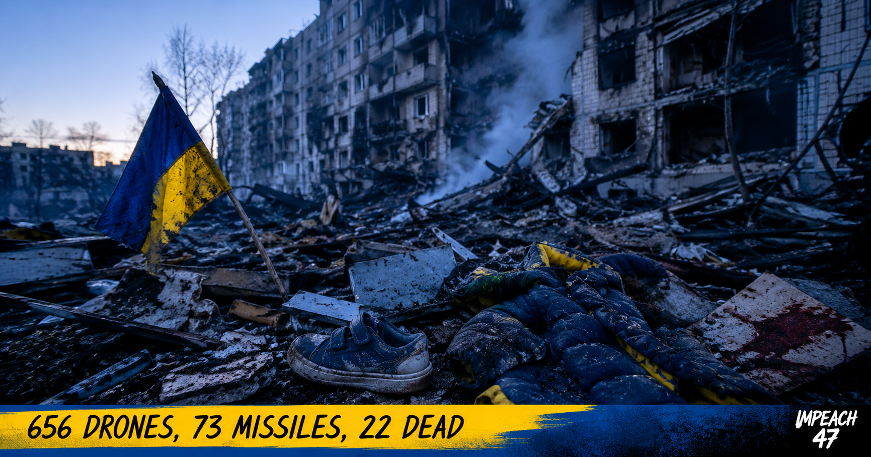 Russia Strikes Ukraine: 656 Drones, 73 Missiles, 22 Dead