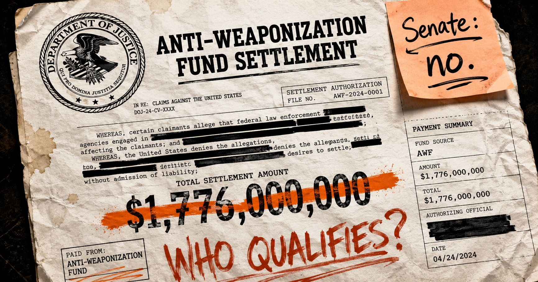 Senate Republicans in Open Revolt Over Trump's $1.8 Billion 'Anti-Weaponization' Slush Fund