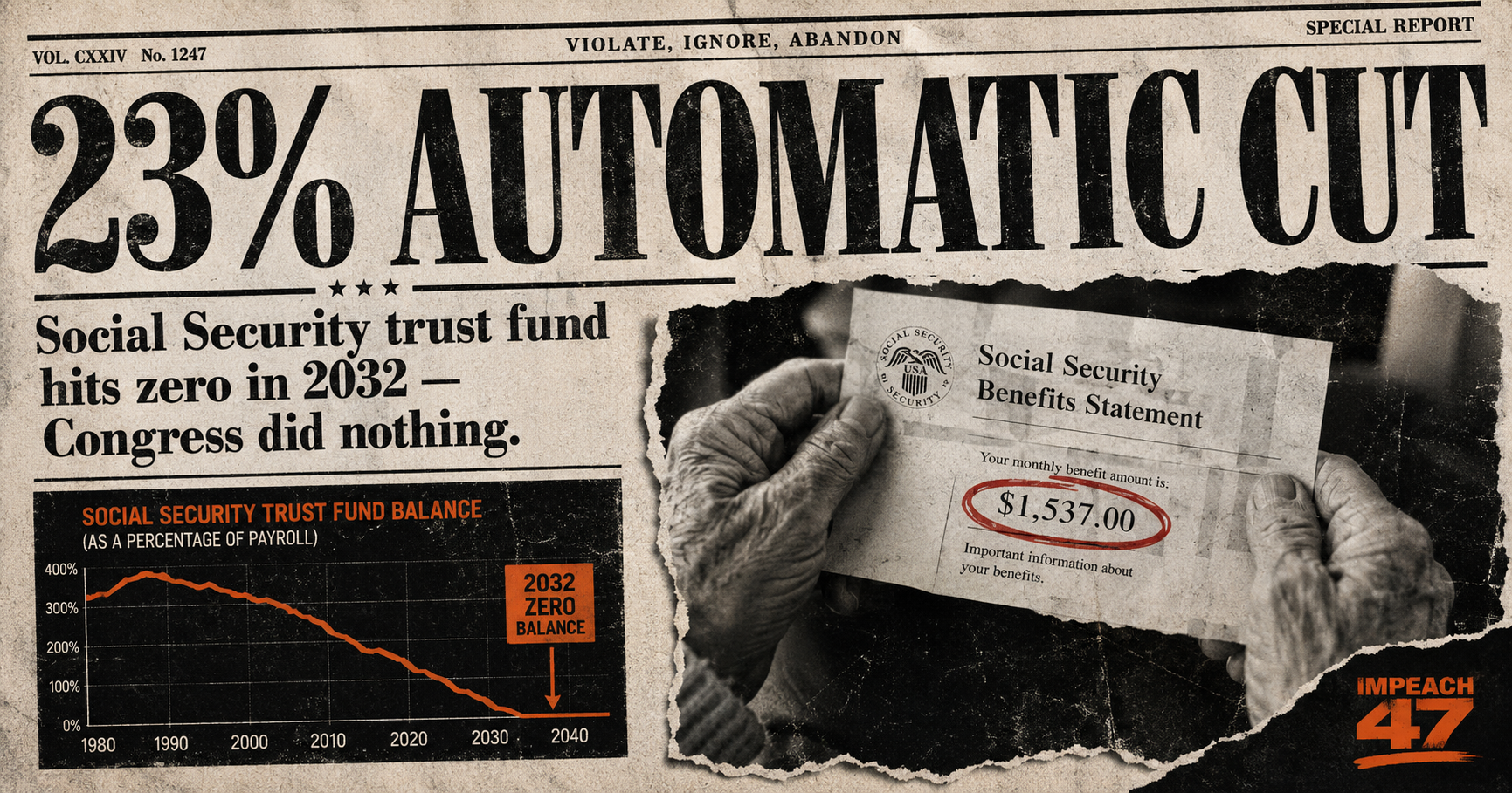 Social Security's Depletion Date Just Moved to 2032. That Means a 23% Automatic Cut.