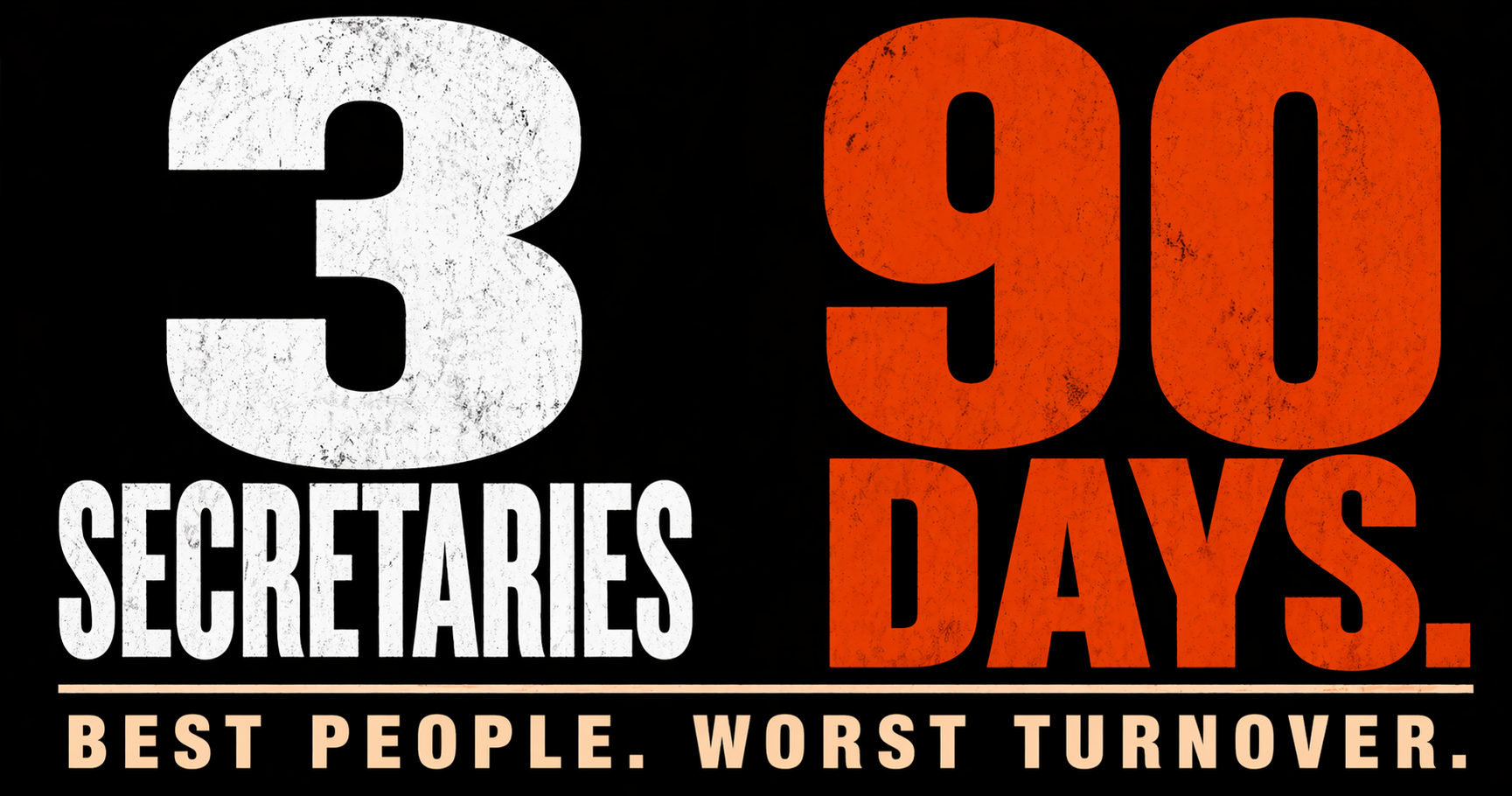 Three Secretaries Gone in 90 Days. "The Best People" Was Always a Lie.