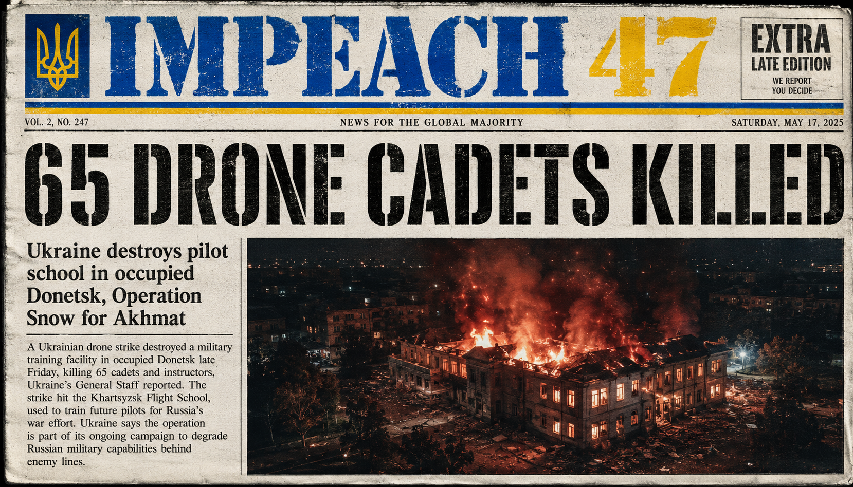 Ukraine Hit the School That Trains Russia's Drone Army. Sixty-Five Cadets Dead, One Hub Gone.