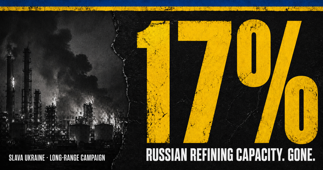 Ukrainian Drones Cut Russia's Oil Refining by 17% in One Month